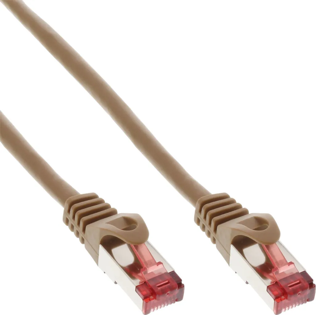 Ingrosso Cavo Patch InLine 76430K Cat.6 S/FTP 30m Marrone Rame 250MHz