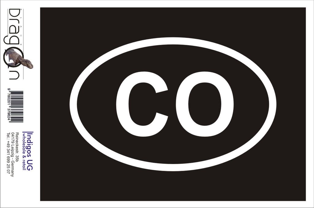 Aufkleber / Autoaufkleber - JDM / Die cut / Auto / OEM - Kolumbien CO - 110x70 mm gelb - Heckscheibe / Heckscheibenaufkleber