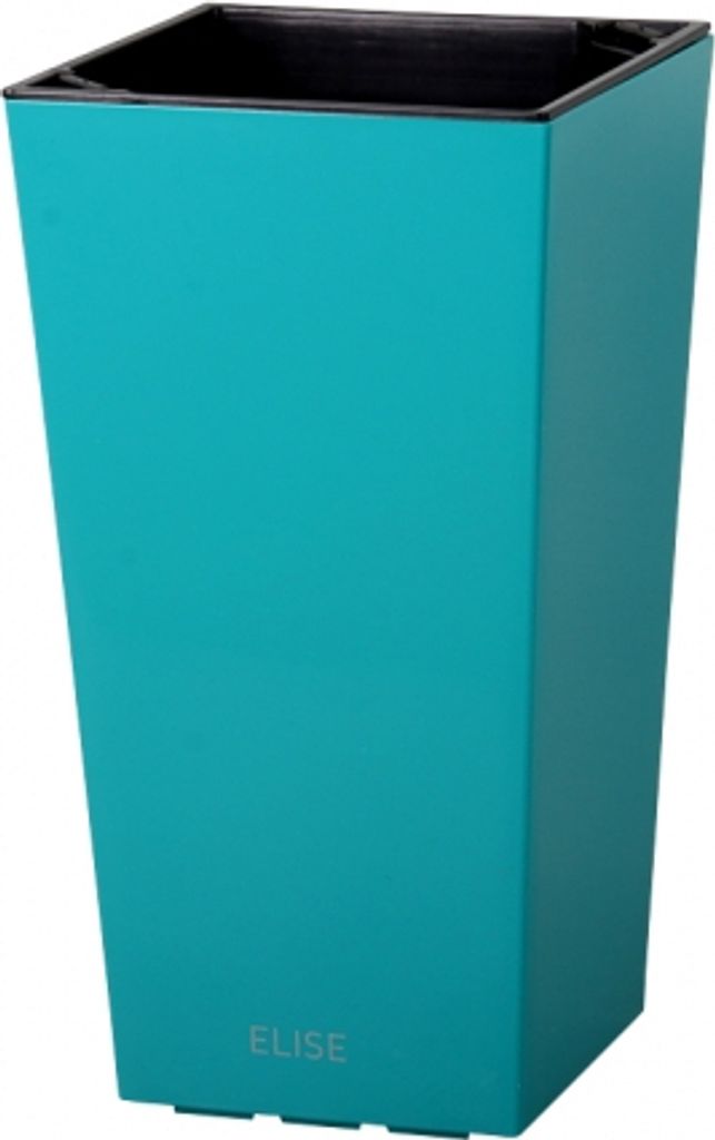 Osłonka na doniczkę ELISE turkusowa plastikowa 20x20x36cm Zdjęcie produktu 