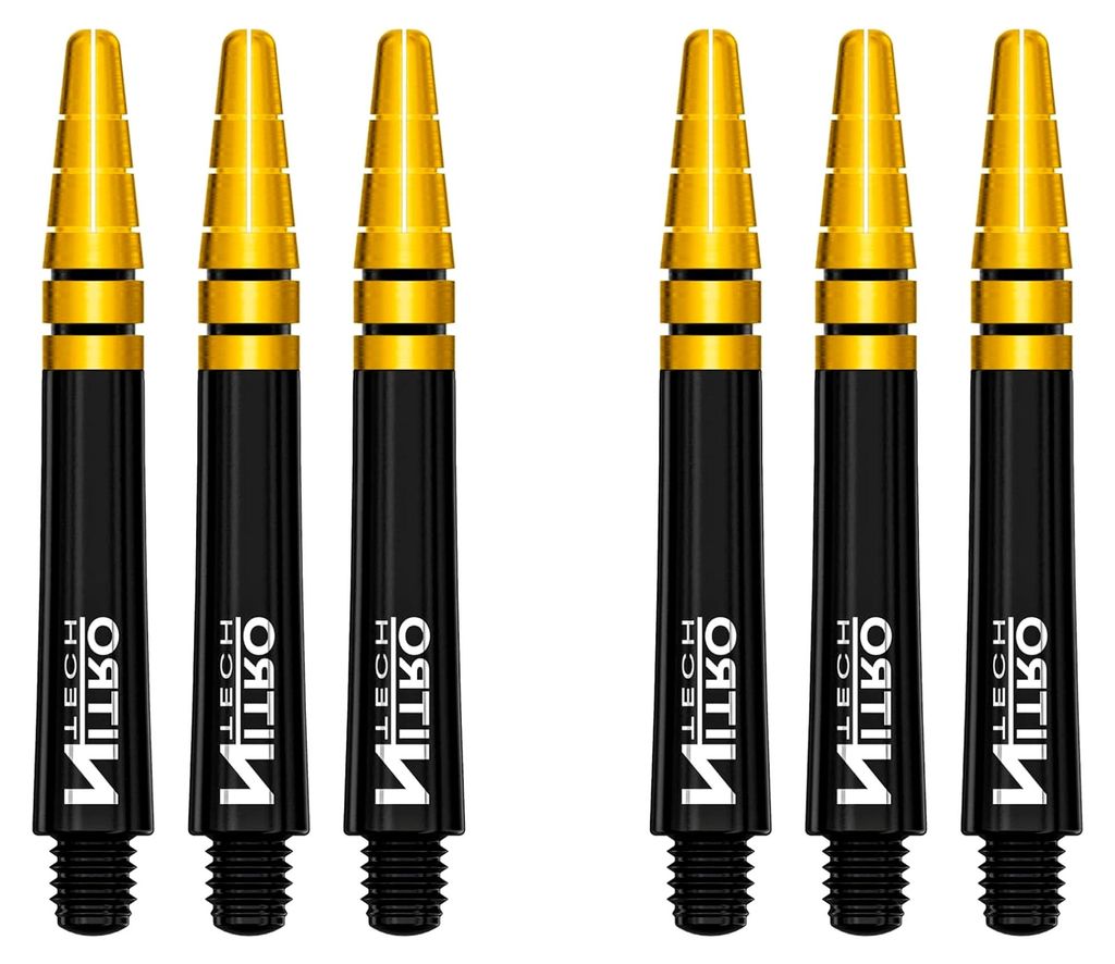 Nitrotech Kurzschäfte - Schwarz und Gold - 2 Sets pro Packung (insgesamt 6 Wellen)