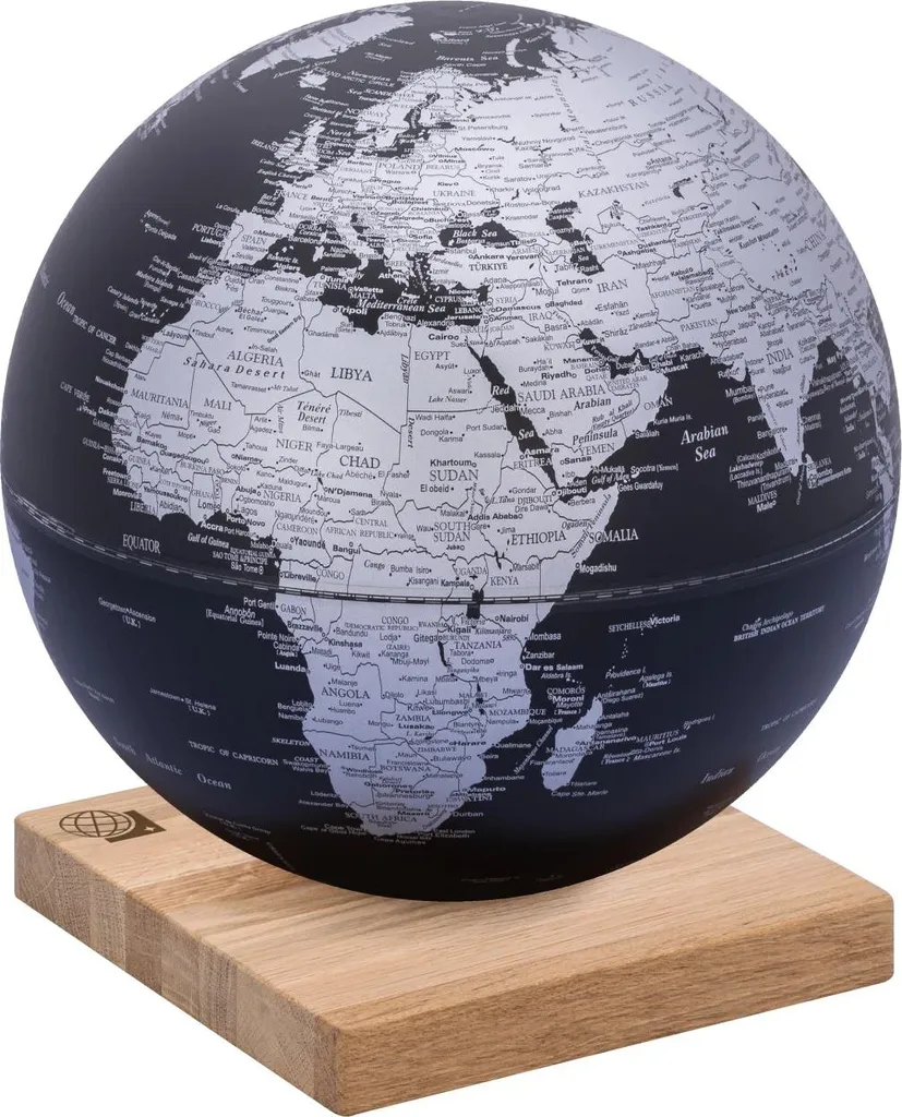Petit Globe du Monde TROIKA EXPLORER avec Rotation 360 en Métal Robuste