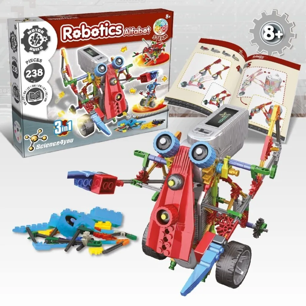Science4you Robotics Alfabot 3 en 1, Kit de Robotique de 238 Pièces
