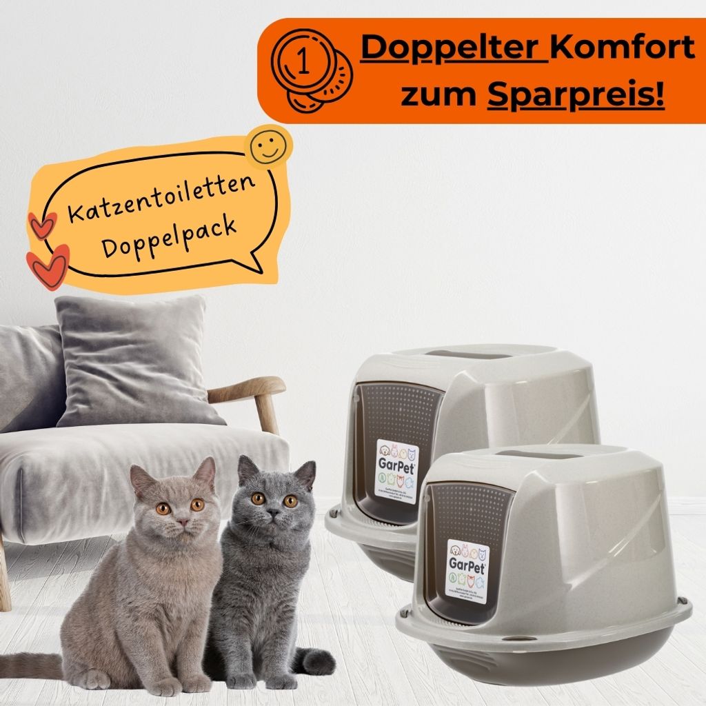 2x Katzenklo mit Deckel Katzentoilette Katzen WC Hauben Produktbild 6