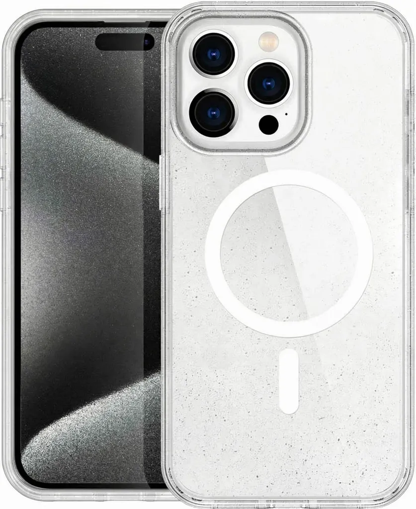 imoshion Sparkle Back Cover con MagSafe iPhone 15 Pro - Trasparente glitterato