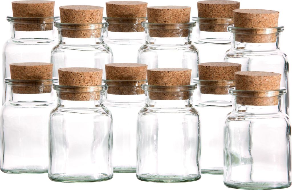 12er Set Gewürzgläser 150ml + Korken, Aufbewahrung von Tee, Produktbild 2