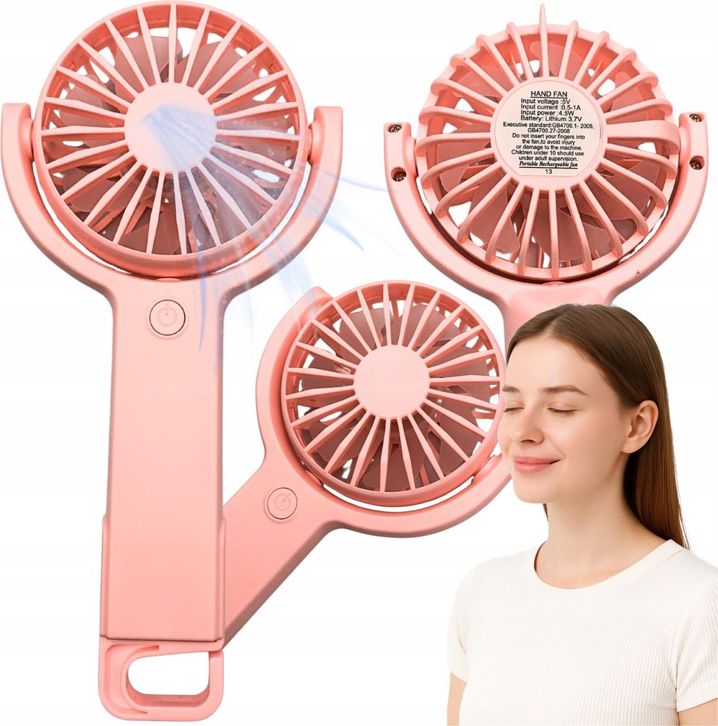 Mini ruční ventilátor na stůl, tichý cestovní ventilátor, Obrázek produktu 