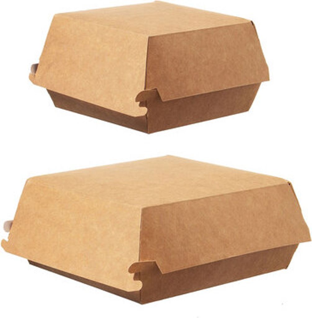 100x Hamburger-Box groß Green by Nature 145x145x80 mm