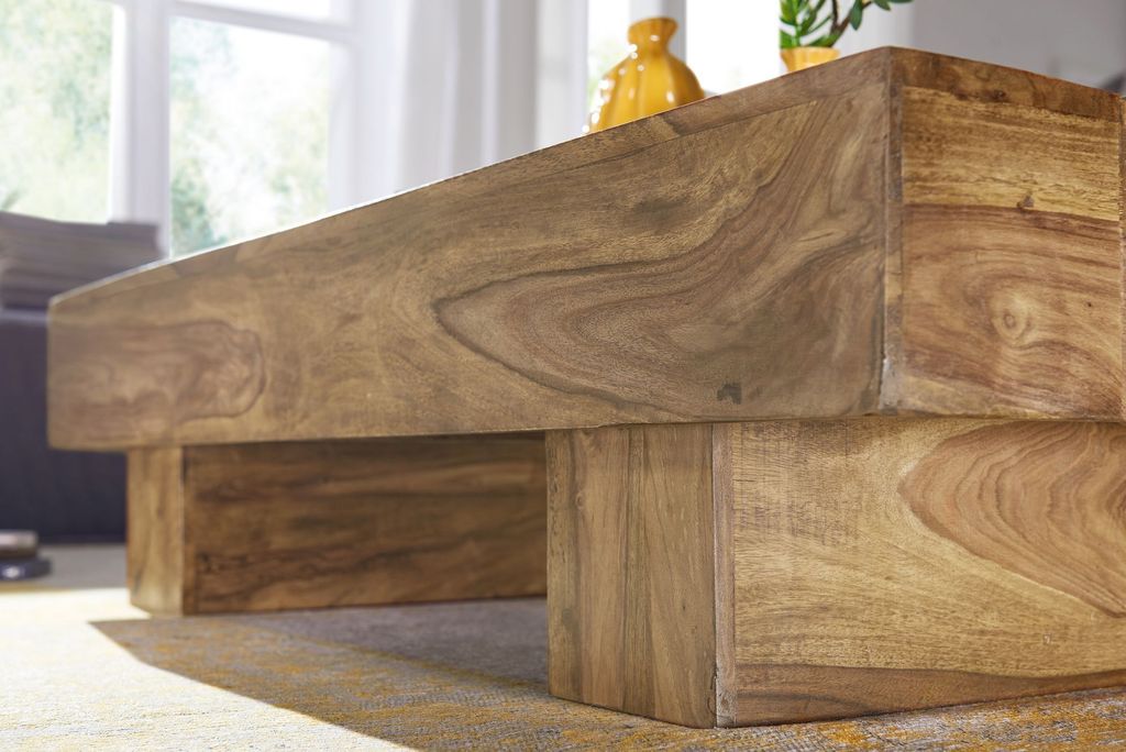 FineBuy Couchtisch Massivholz 120cm breit Wohnzimmertisch Produktbild 5