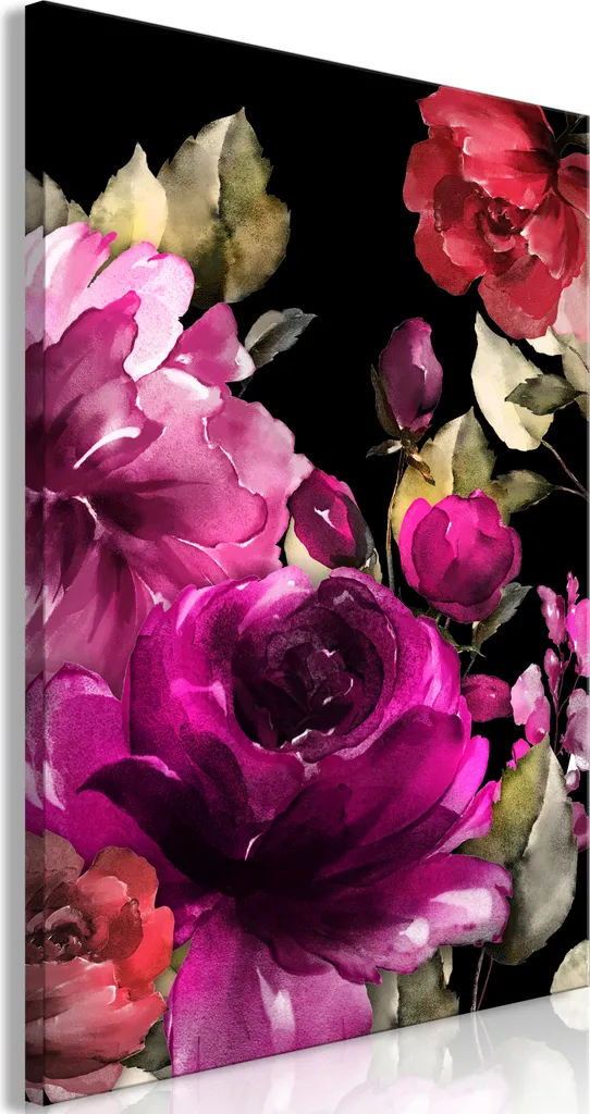Quadro su tela italiano - Mezza estate (1 parte) verticale 80x120 cm Fiori b-A-0426-b-a