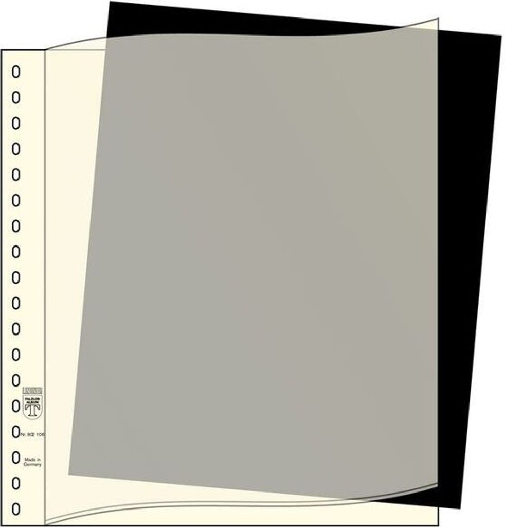 Lindner 802012 Beschriftungsblätter, Format 296 x 242 mm, schwarz, 100er-Pack