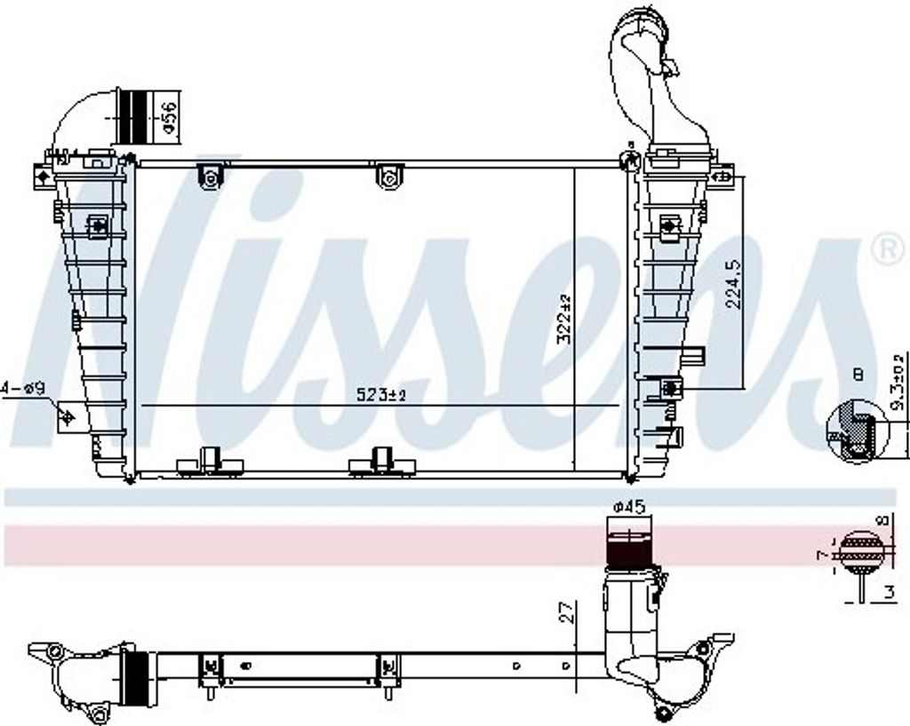 NISSENS 961267 Ladeluftkühler LLK für OPEL ZAFIRA B (A05) Turbo Intercooler