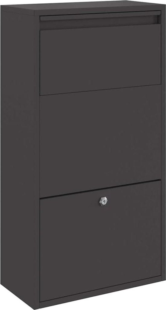 Paketdrop-Box mit Speicher Schwarz 44 x 22 x 82 cm Stahl