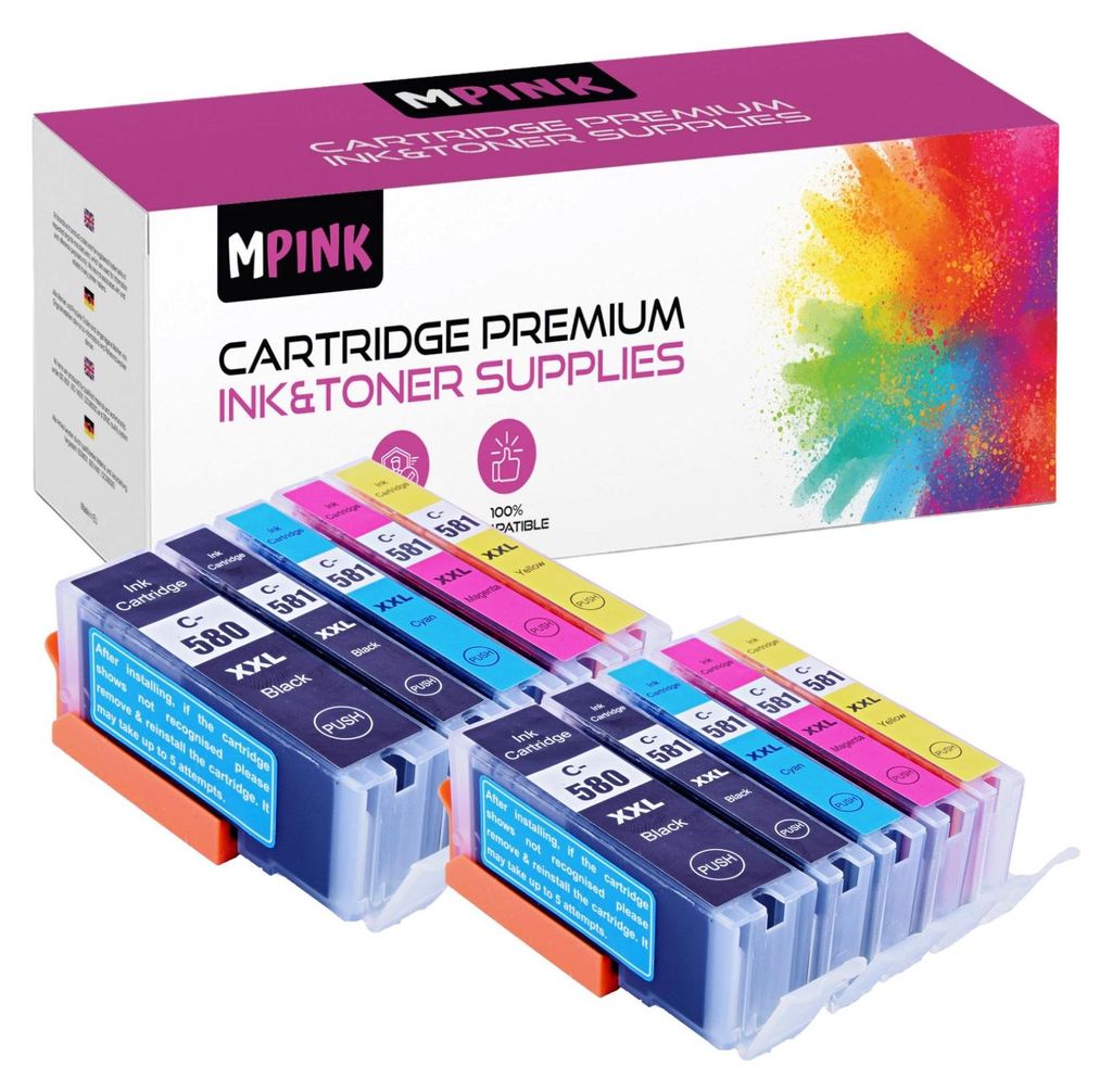 10x Tinte für Canon PGI-580 CLI-581 Pixma TR8550 TS6150 TS9150 CMYKK