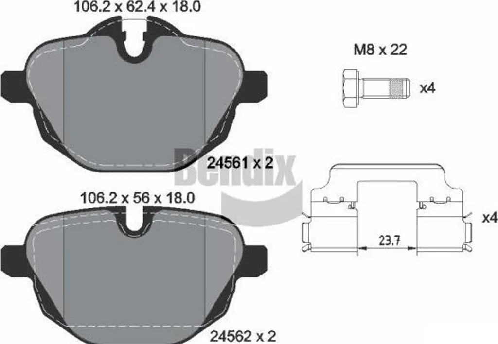 Plaquettes de frein BENDIX BPD1069 OE 2449288 haute résistance BMW X4