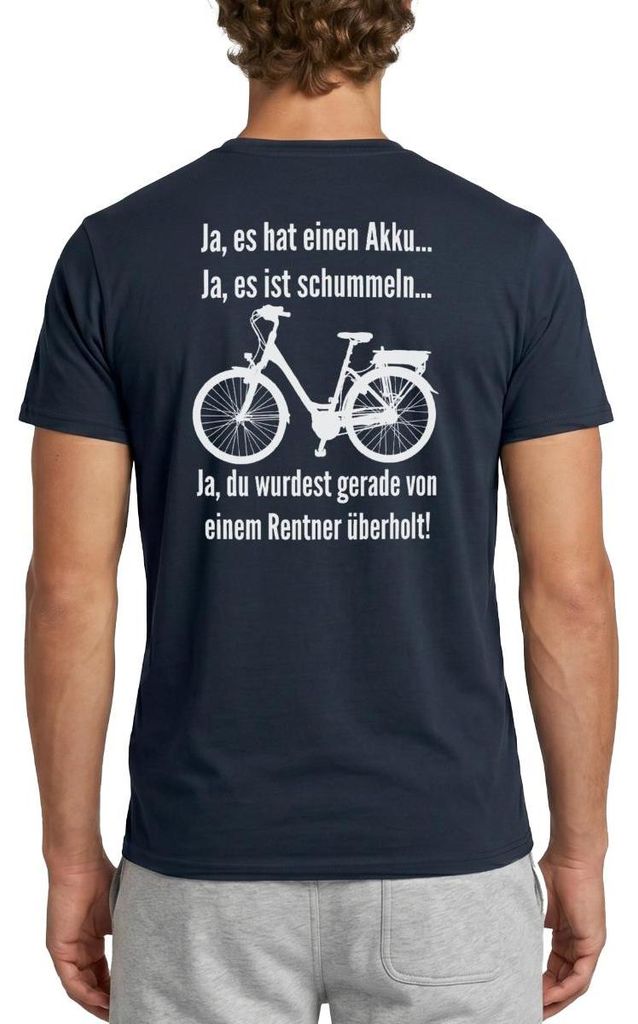 Spreadshirt Vom Rentner Überholt E-Bike Lustiger Spruch Männer T-Shirt, L, Navy