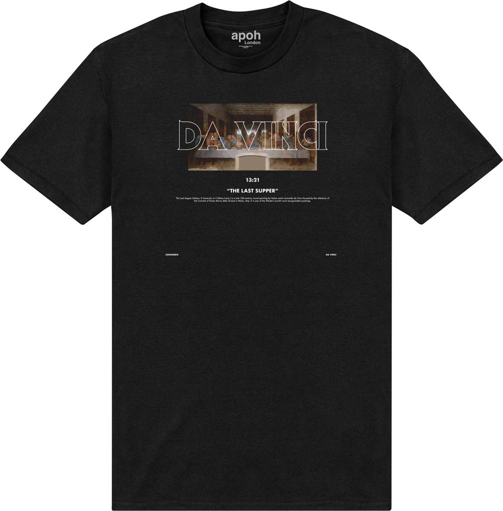 Apoh - "Last Supper" T-Shirt für Herren/Damen Uni PN579 (4XL) (Schwarz)