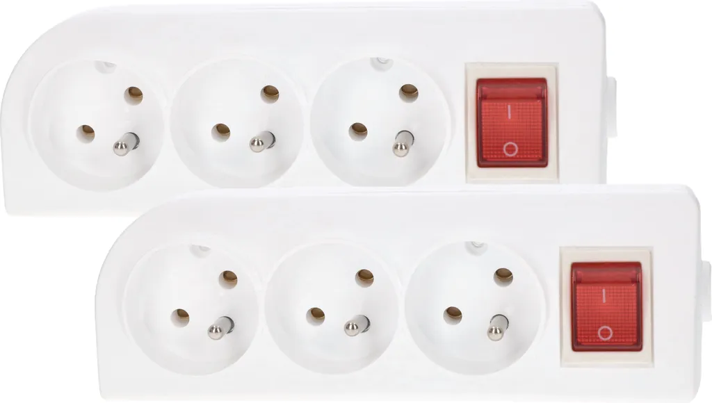 Set 2 Prese Triple KOTARBAU® con Interruttore 16A per Officina e Casa