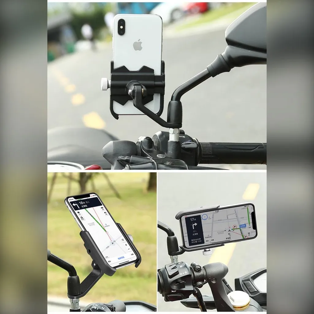 Supporto Porta Cellulare Per Bici E Monopattino In Lega Di Alluminio - Antiurto, Regolabile Per Telefoni 3,5-7 Pollici, Colore Argento