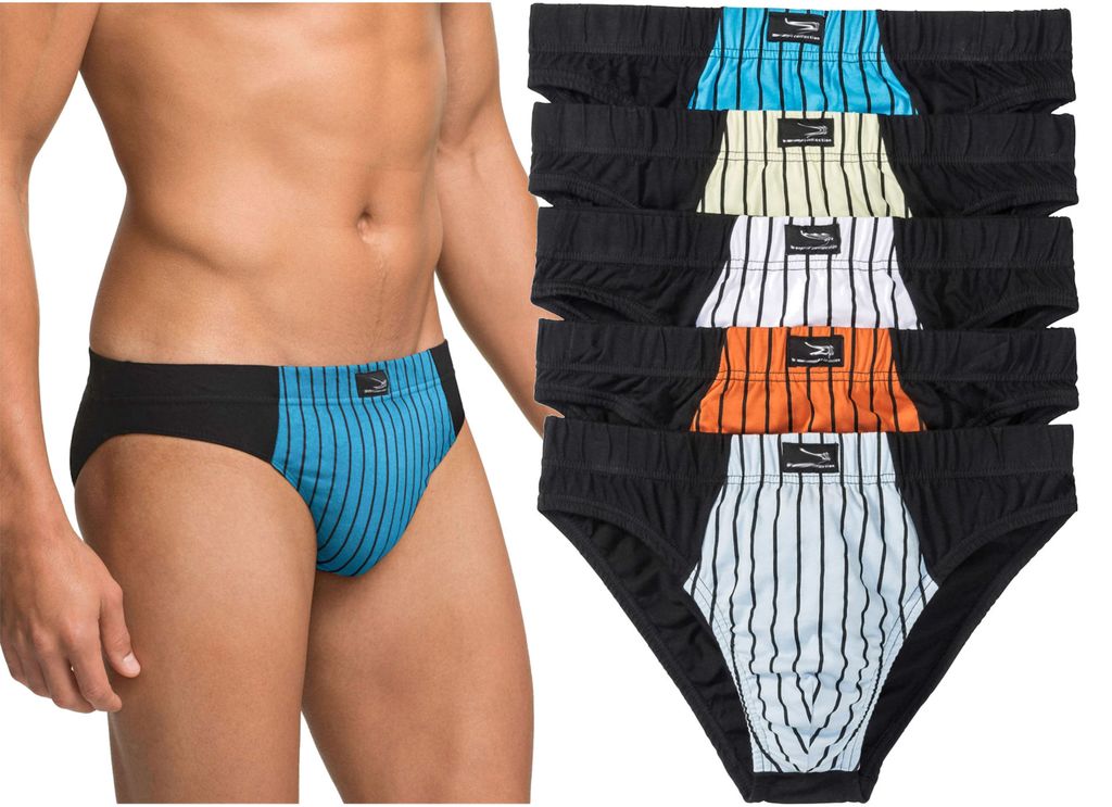 5er Pack Herrenslips Slip Unterhosen Männer Unterwäsche aus 100% Baumwolle, Gr. 8