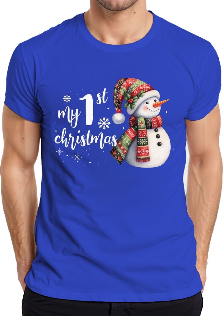My 1st christmas erste Weihnachten - Weihnachtsgeschenk Christmas Herren T-Shirt, Blau, XXL