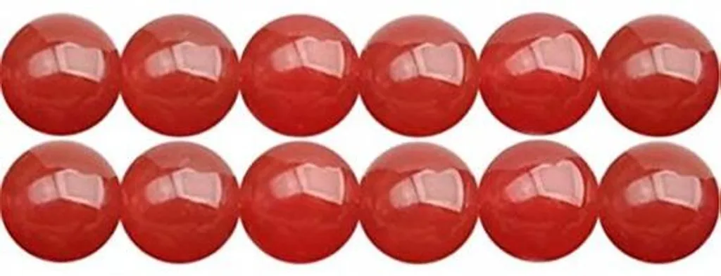 Perles en agate cornaline rouge naturelle 8 mm pour bijoux - Fil 38 cm