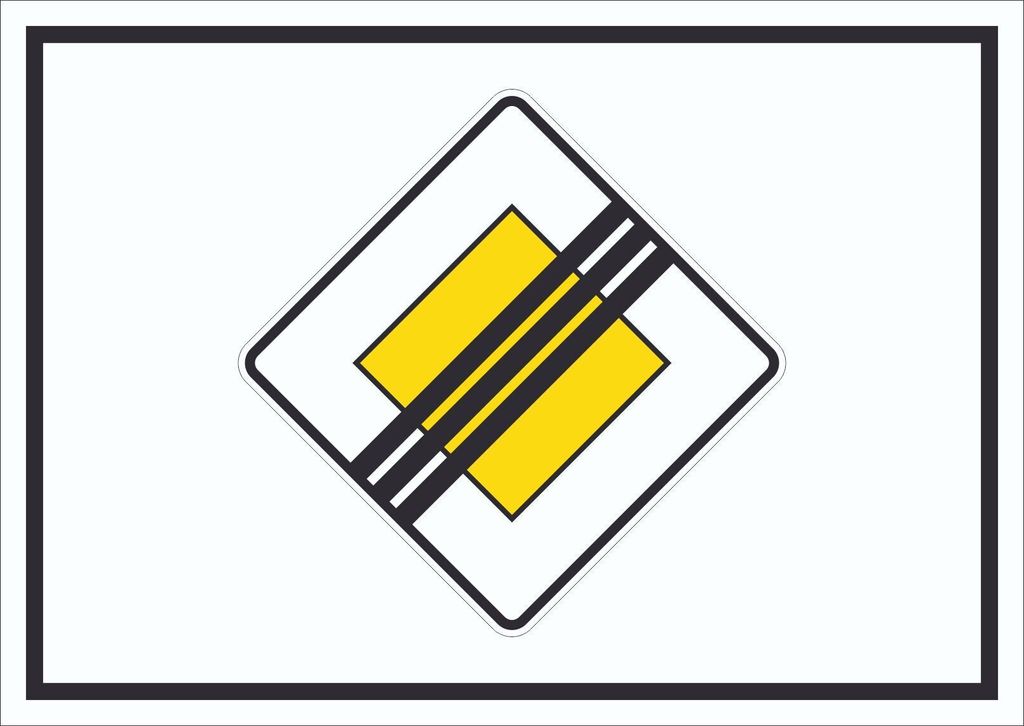 Vorfahrtstraße Ende Symbol Schild A0 (841x1189mm)