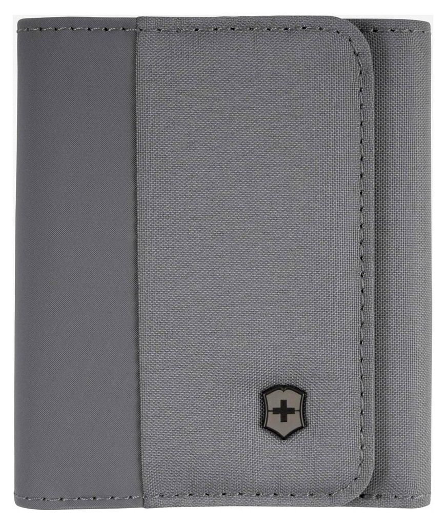 Tri-Fold Geldbörse mit RFID-Schutz, Kartenfächer, Ausweisfach, für Damen und Herren, Grau