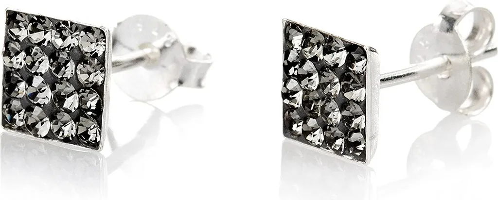 Orecchini Argento 925 Cristallo Black Diamond 6mm | Punto Luce Unisex