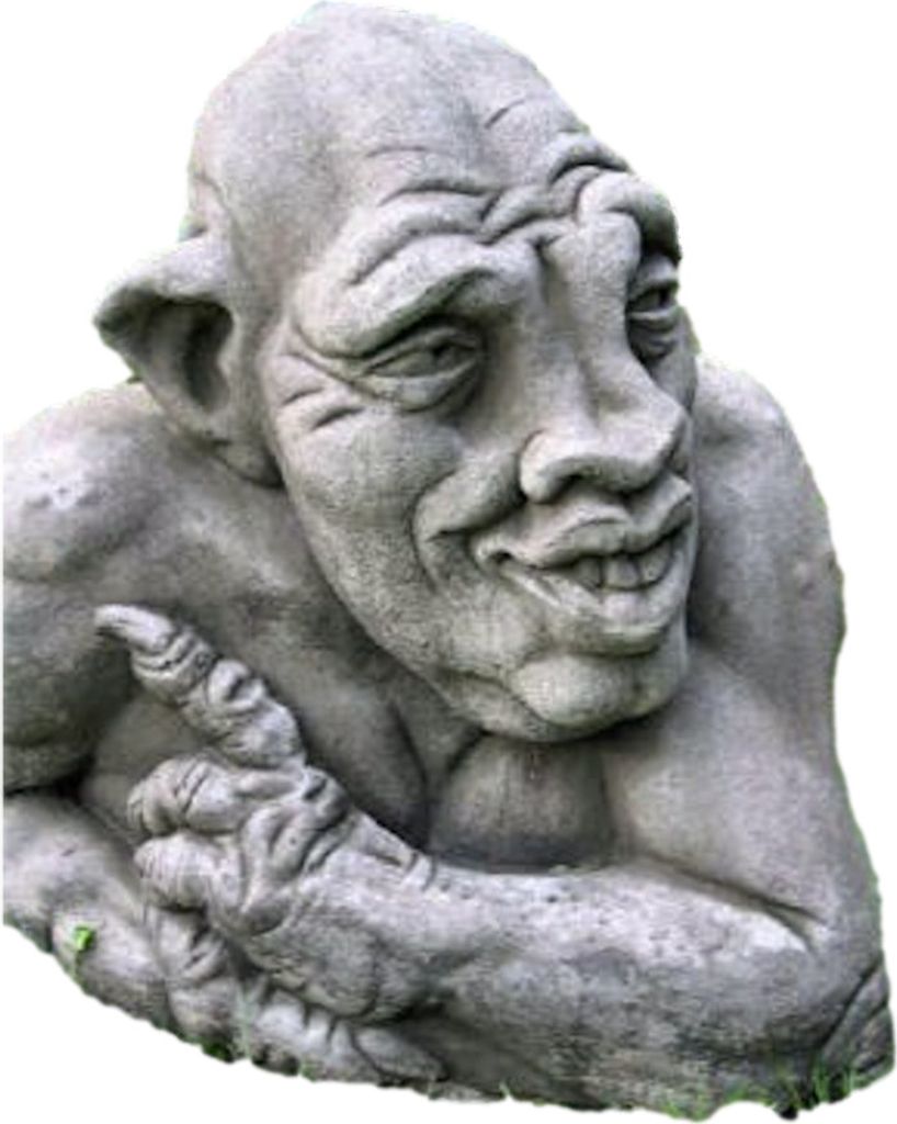 Goblin Kopf Links aus Steinguss perfekt für den Garten die Produktbild 
