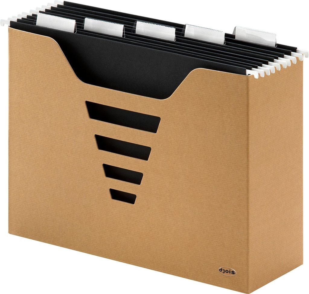 Djois - Hängeregisterbox Kraft Line A4 + 5 Hängeregister | 3 Stück