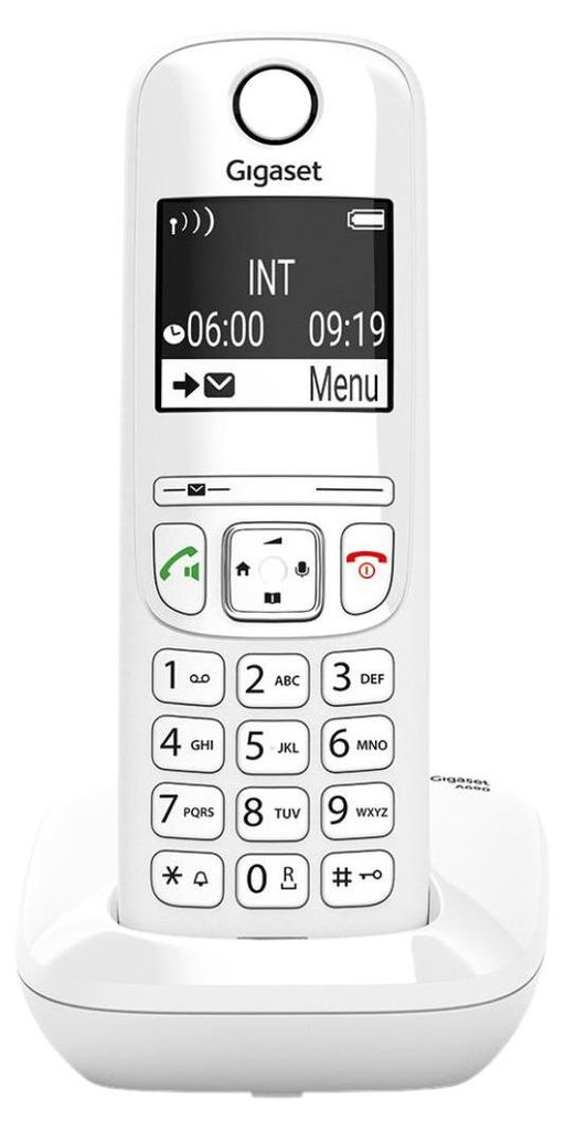 Gigaset AS690, Analoges/DECT-Telefon, Kabelloses Mobilteil, Freisprecheinrichtung, 100 Eintragungen, Anrufer-Identifikation, Weiß