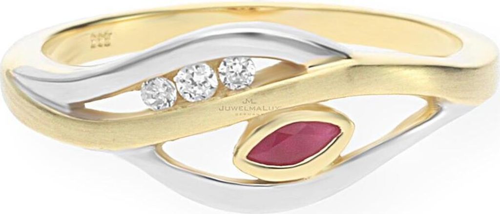 JuwelmaLux Gold 333 Ring mit Rubin und Zirkonia JL20-07-0501 Größe 54
