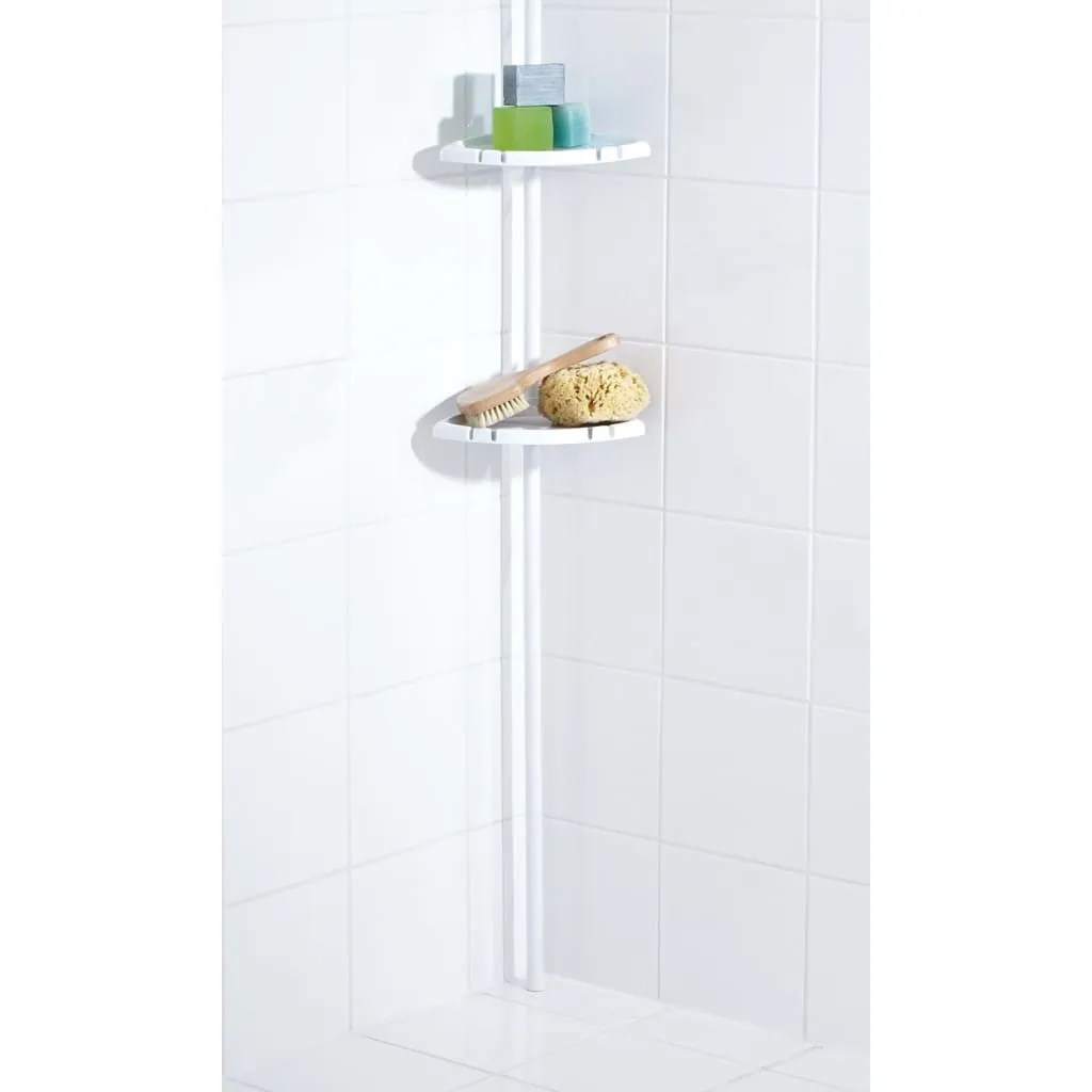 Étagère de douche sans perçage réglable 260cm avec 4 paniers plastiques