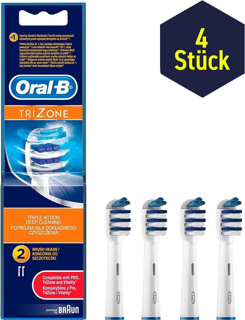 Braun Oral-B TriZone AufsteckbÃ1/4rste 4er Pack fÃ1/4r Produktbild 