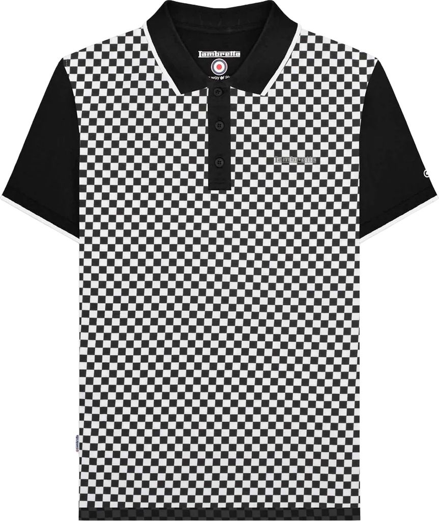 Lambretta - "SS25" Poloshirt für Herren LB262 (5XL) (Schwarz/Weiß)