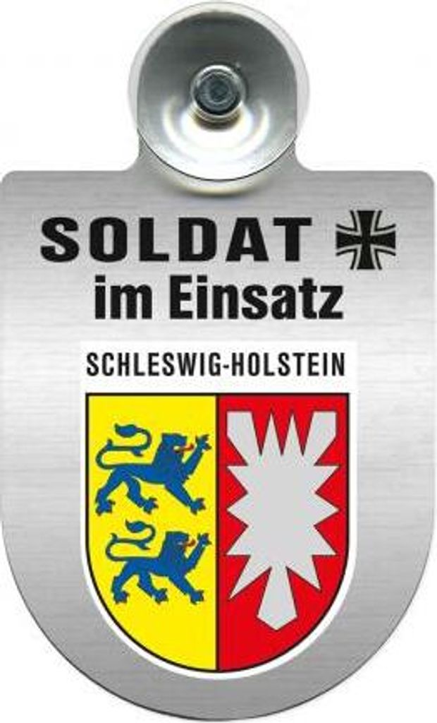 Einsatzschild mit Saugnapf - Soldat im Einsatz - incl. Regionenwappen 309392 Color - Region Schleswig-Holstein