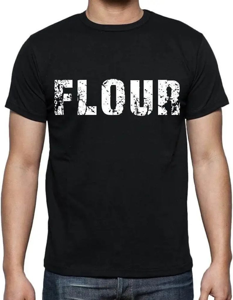 Herren Grafik T-Shirt Mehl – Flour – Öko-Verantwortlich Vintage Jahrgang Kurzarm Lustige Druck Geburtstag Geschenk Mann