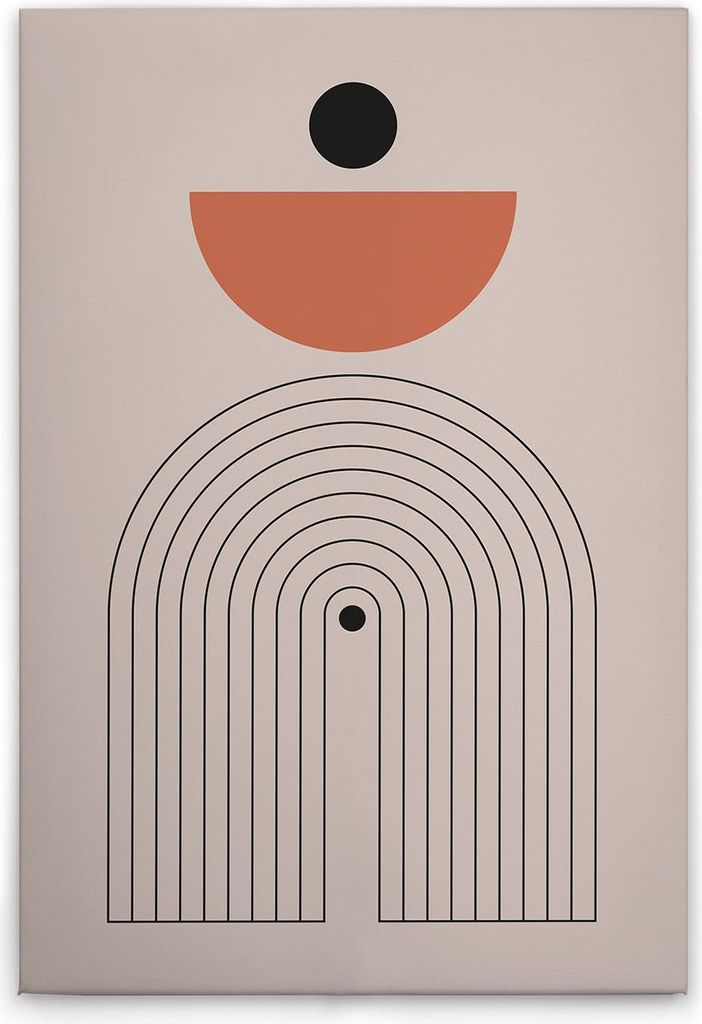 TADESSI Leinwandbild Boho Motiv - Wandbild 50 x 75 cm - Kunstdruck auf Leinwand in Grau Schwarz - M1-No.51470