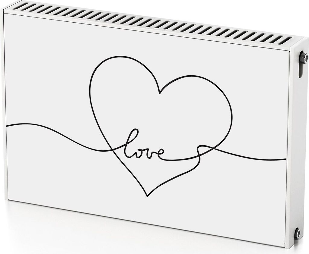 Herzsymbol – Magnetische Heizkörperabdeckung – 90x60 cm – Magnet Heizkörperabdeckung – 3D Würfel – Heizkörperverkleidung – Magnetis...