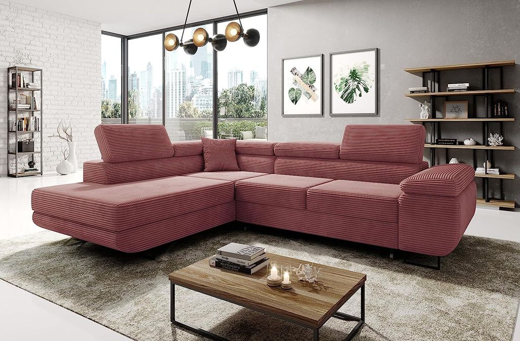 Avatar Kord Ecksofa in L-Form 277 x 73 x 203 cm mit Schlaffunktion und Bettzeugbehälter - Schlafsofa mit Bettkasten - Eckcouch mit Stauraum - Link...
