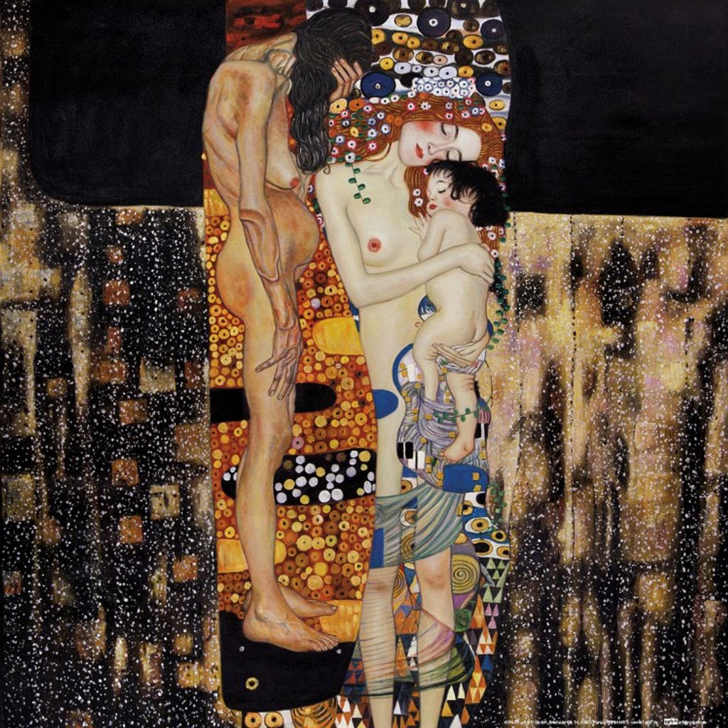 Gustav Klimt Kunstdruck Bild - Die Drei Lebensalter Der Frau, 1905 (40 x 40 cm)