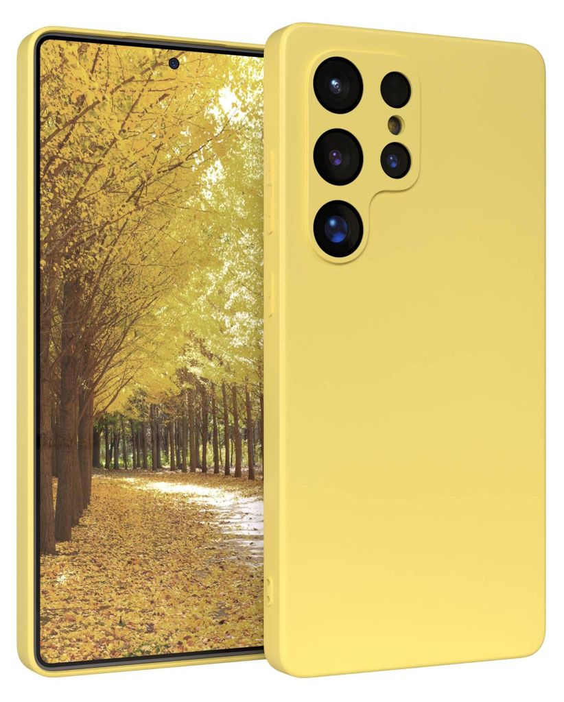 EAZY CASE - TPU Hülle für Samsung Galaxy S25 Ultra, TPU Case stoßfeste Handyhülle, weiches Cover mit Kameraschutz, Silikonhülle in Gelb