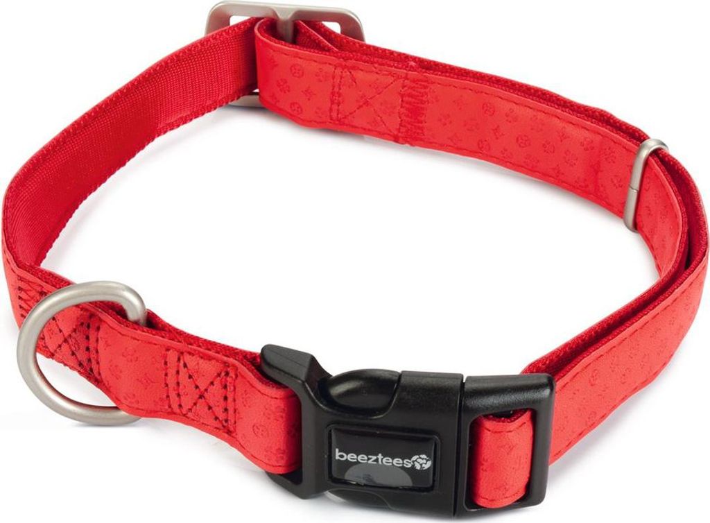 Beeztees - Hundehalsband - Mac Kunstleder - rot - 45-70 cm