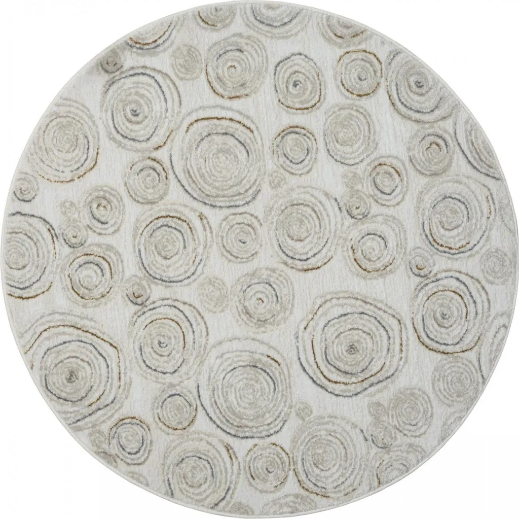 Tapis Rond Salon 120 cm My Style CA60050 Crème pour Chambre Enfant