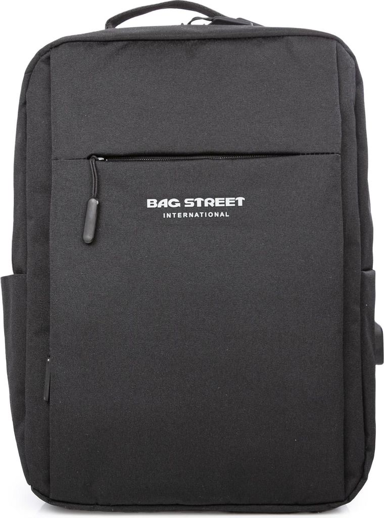 Bag Street Business Herren Elegant Laptoprucksack 15,6 Zoll USB A4 für Arbeit schwarz