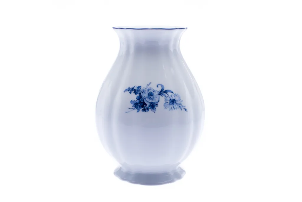 Vase Thun 1794 Rose en porcelaine décorée de roses bleues - 18,5 cm