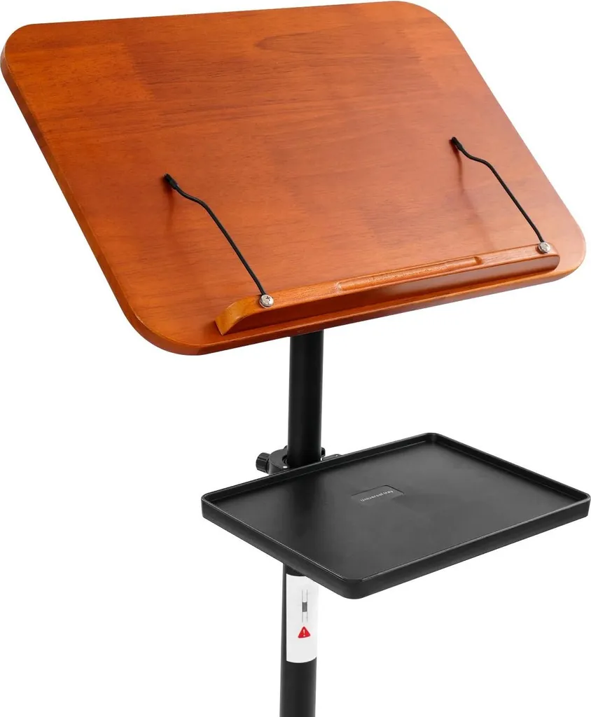 Support de livre bois ajustable et inclinable - Structure stable Marron - 5