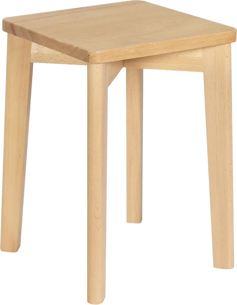 Tabouret Empilable en Bois Massif Gris Lot de 2 avec Assise Rectangle