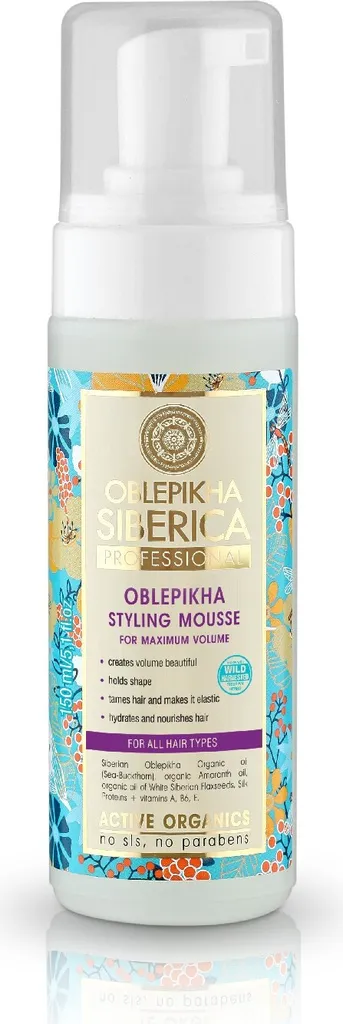 Natura Siberica Oblepikha Stilyng Mousse Per il Massimo Volume 200ml