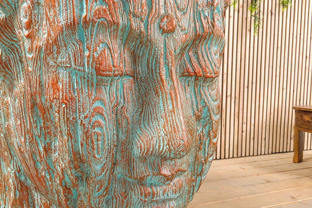 riess-ambiente Imposanter XXL Kopf BUDDHA 110cm kupfer grün Produktbild 3
